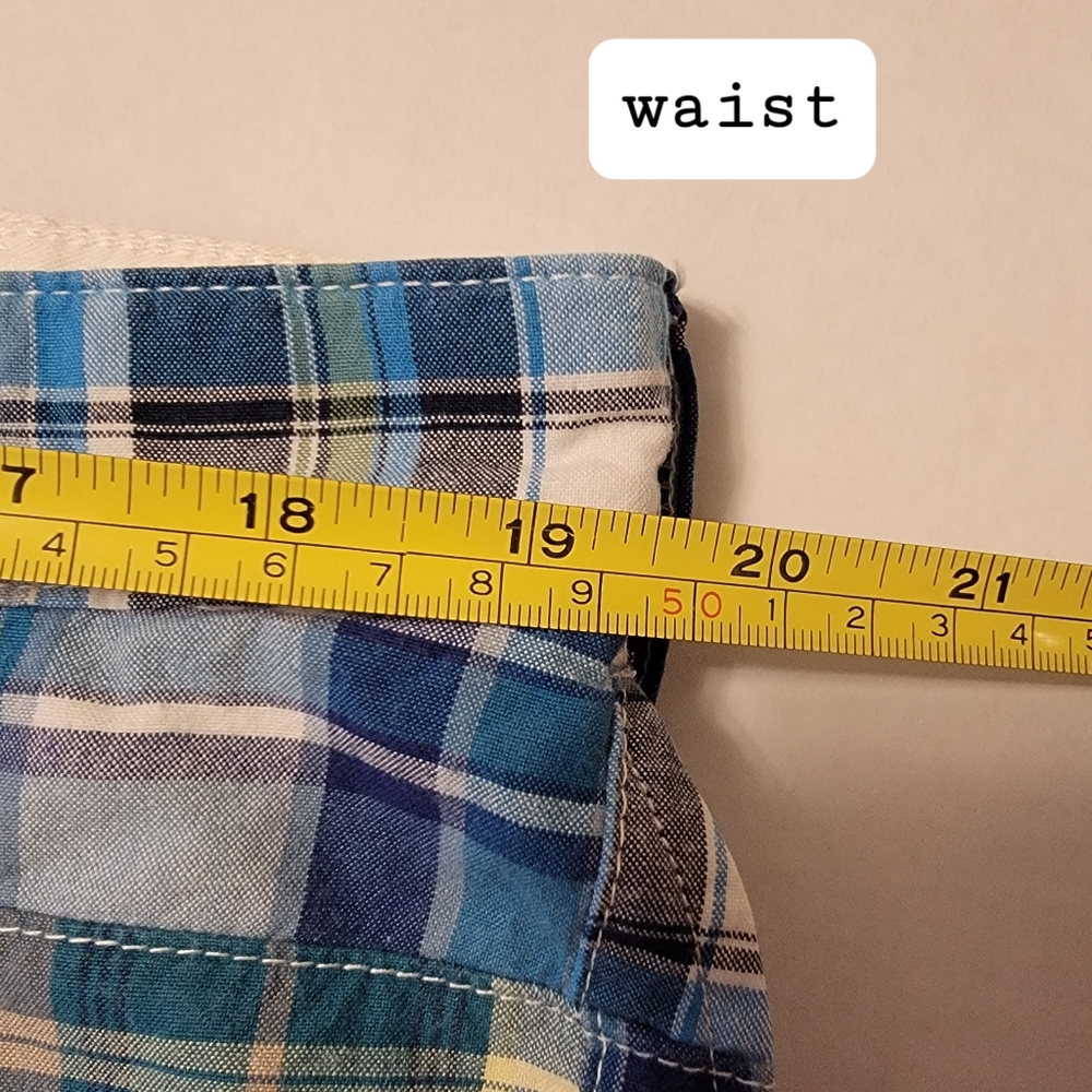 Jos A Bank Madras Plaid Shorts 40 Blue Green Patchwork - Picture 3 of 6